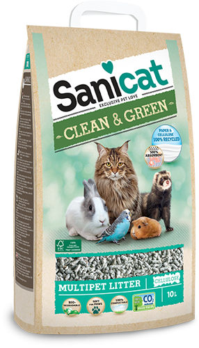 Sanicat Clean and Green Celulosa 10L Lecho higiénico para Conejos y Roedores