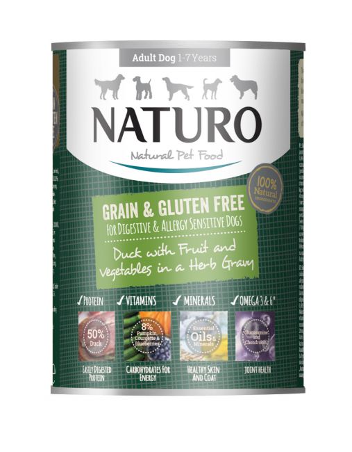 NATURO Grain Free Pato con Verduras lata para Perros 390g