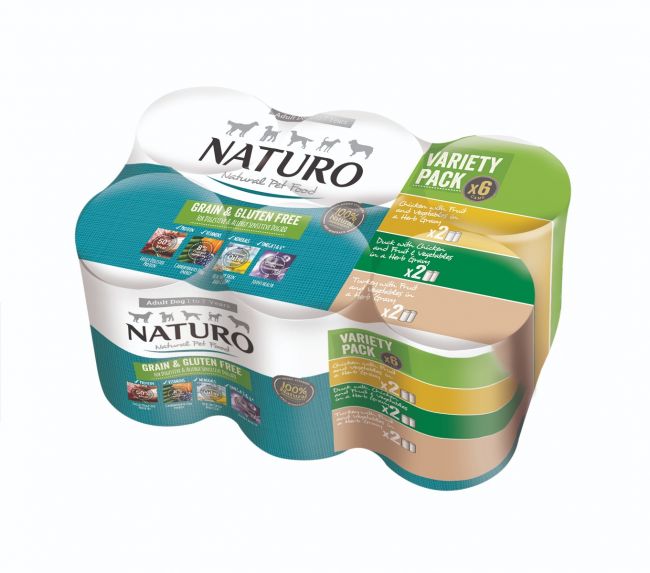 NATURO Pack Multisabores Grain Free latas para Perros 6 x 390g