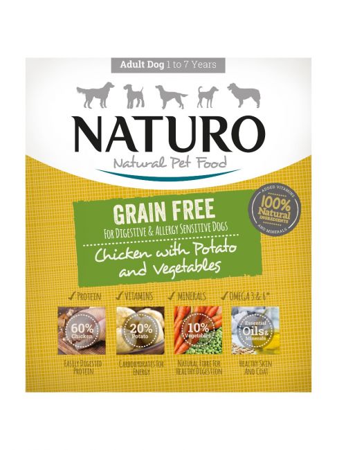 PACK 6+1 NATURO Grain Free Pollo con patatas para Perros