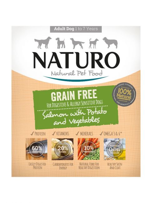 NATURO Grain Free Salmón con patatas para Perros 400g