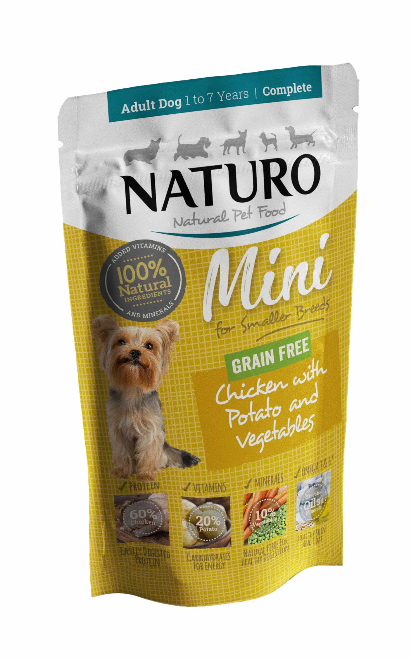 NATURO Grain Free Pollo con patatas para Perros Mini 150g