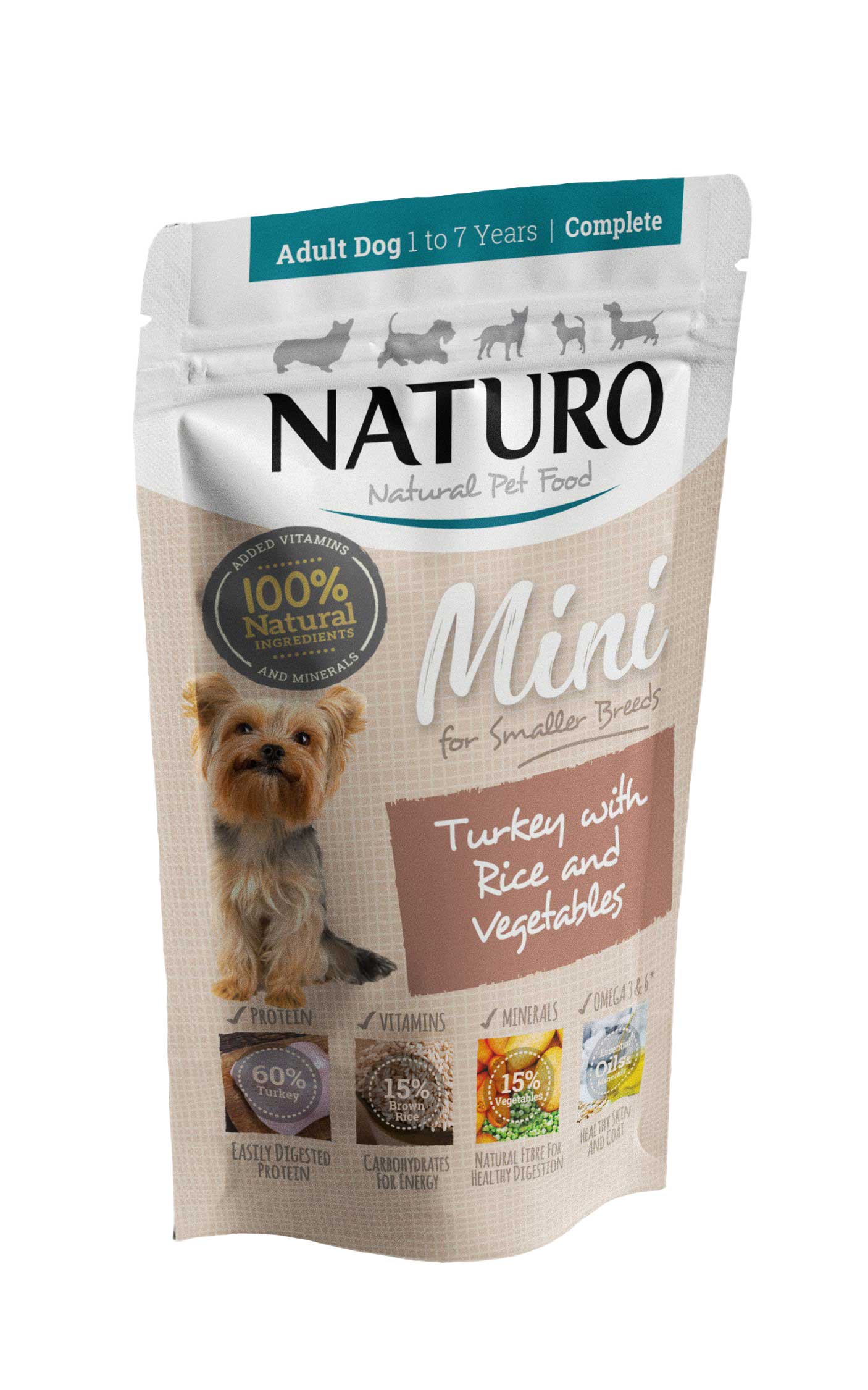 NATURO Pavo con arroz para Perros Mini 150g