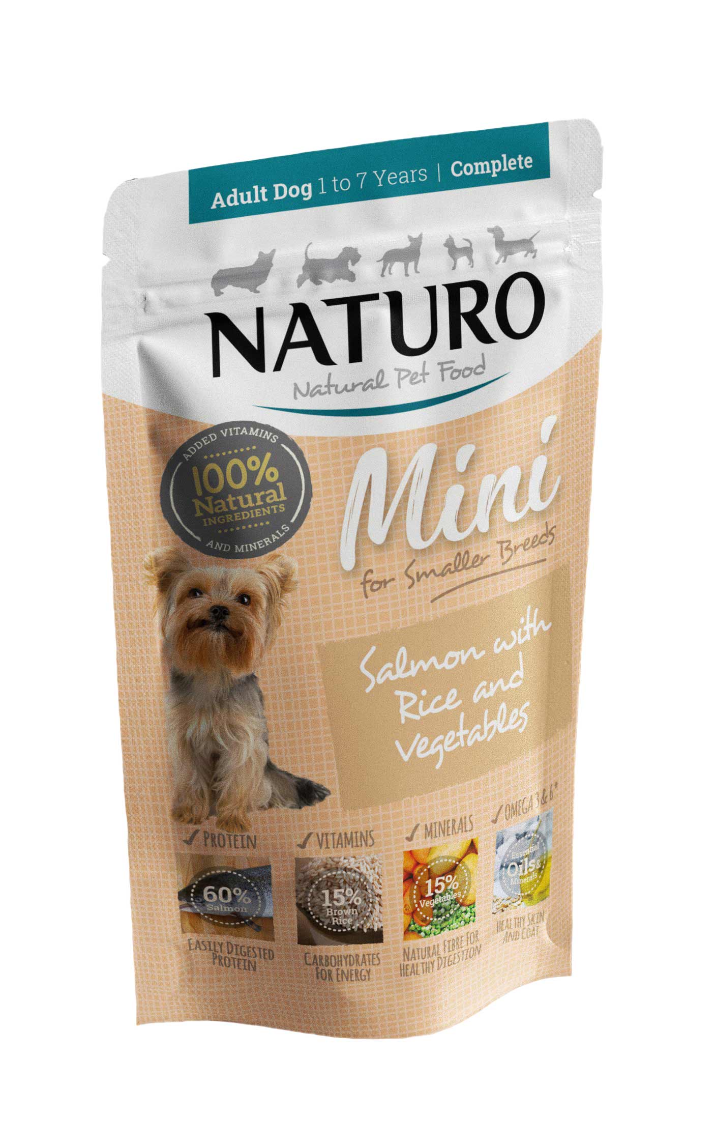 NATURO Salmón con arroz para Perros Mini 150g