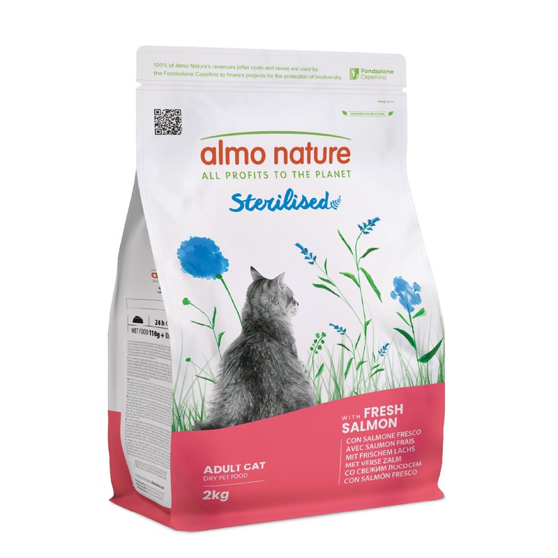 ALMO NATURE CAT Sterilised con Salmón Fresco 2 Kg Pienso para Gatos