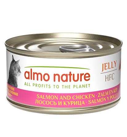 5+1 ALMO NATURE HFC CAT Jelly Salmón y Pollo 70 g PACK AHORRO