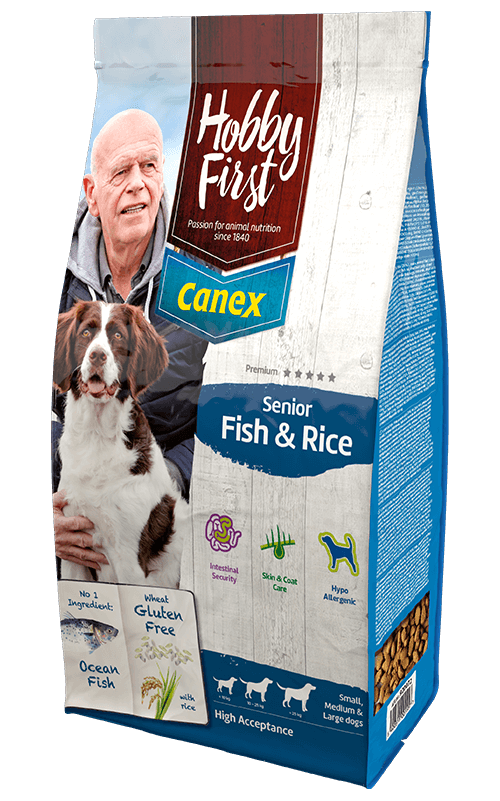 HobbyFirst Canex Senior con Pescado y Arroz 12 kg Comida para Perros mayores