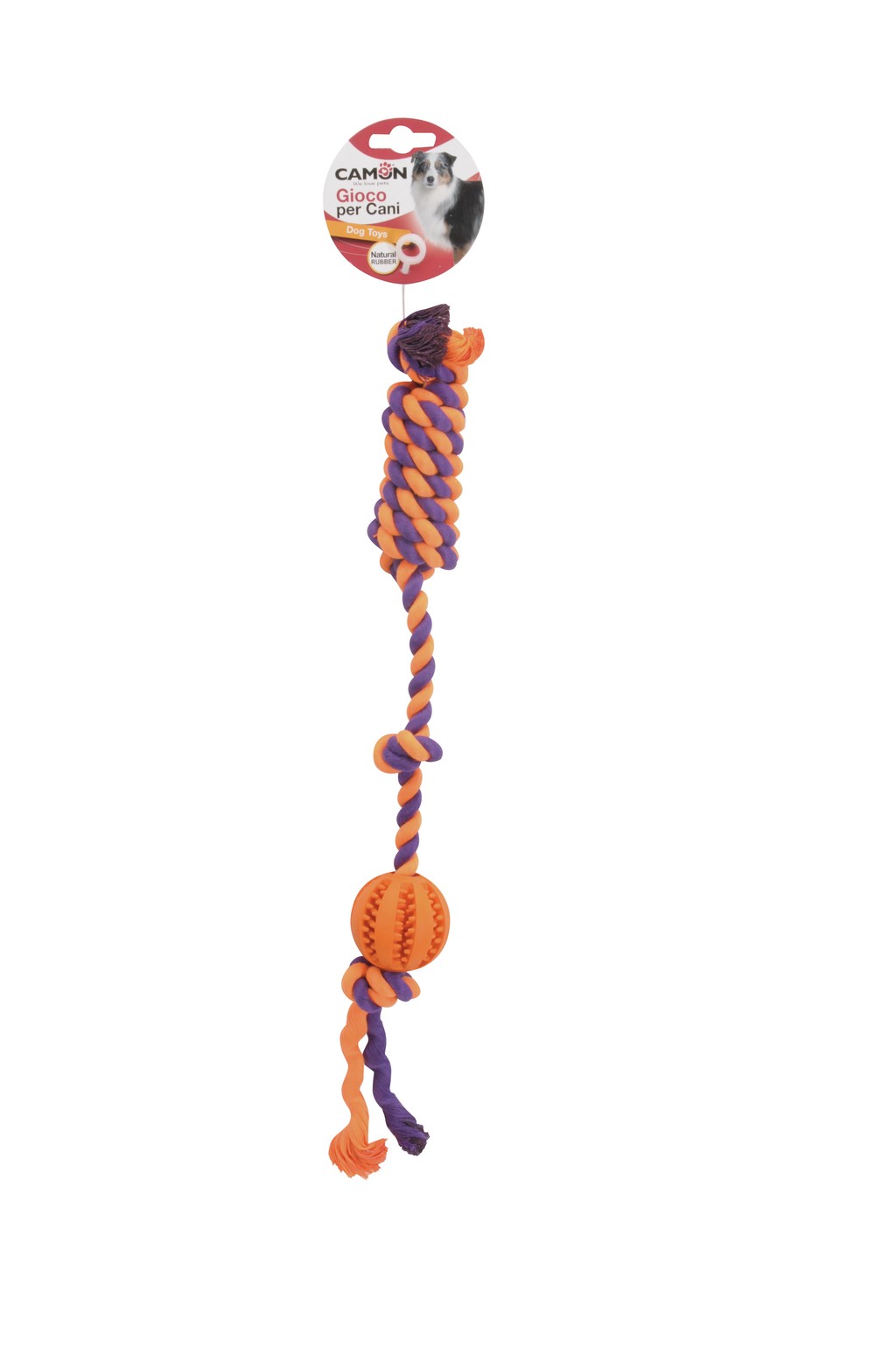 CAMON Pelota de goma con cuerda de Algodón para Perros