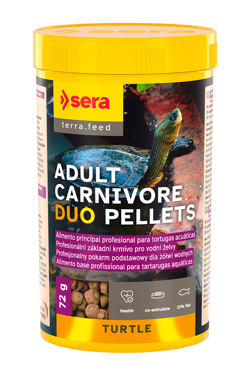 SERA Turtle Adult Carnivore Duo Pellets 250ml (72g) Comida para Tortugas acuáticas
