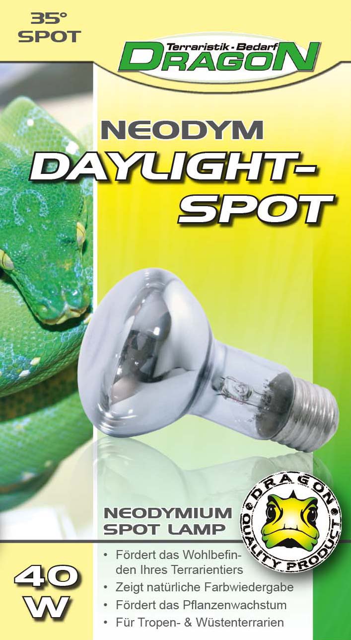 DRAGON Lámpara Neodimio para Reptiles 40 W DAYLIGHT-SPOT