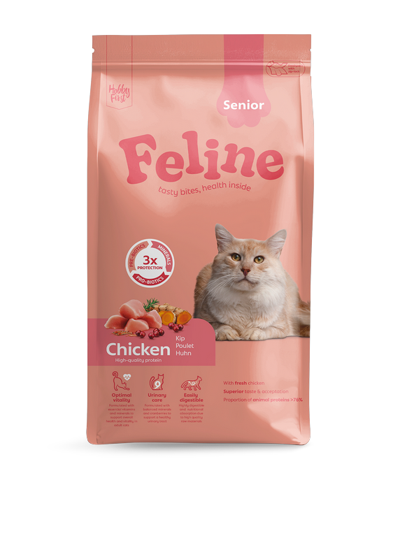 FELINE Pienso para Gatos Senior 1,5 kg de Pollo
