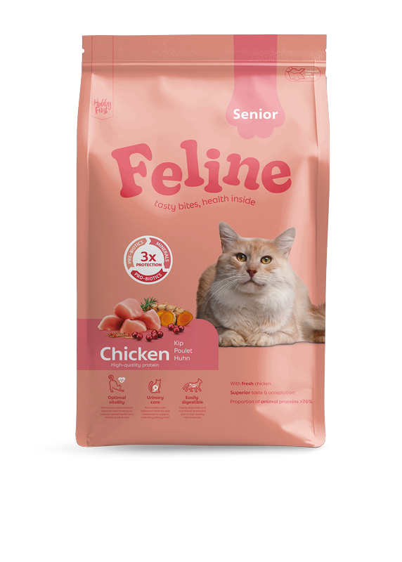 FELINE Pienso para Gatos Senior 4,5 kg de Pollo 