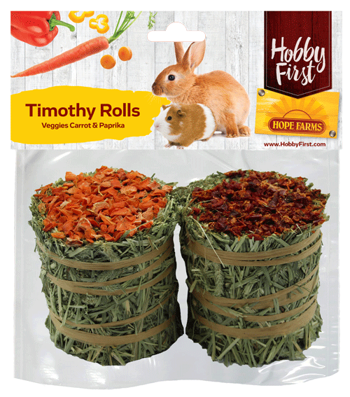 HOBBYFIRST HOPE FARMS Rollo Heno Timothy con Verduras 200g