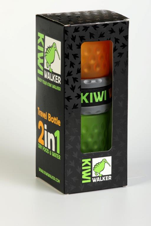 KIWI WALKER Botella para viaje 2 en 1 - 750/500 ml Naranja/Verde