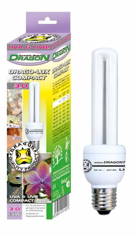 DRAGON Lámpara compacta UVB para Reptiles 13 W BASIC