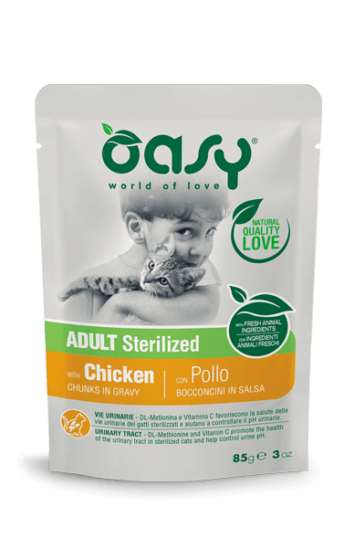 OASY Pollo en salsa para Gatos Esterilizados 85g