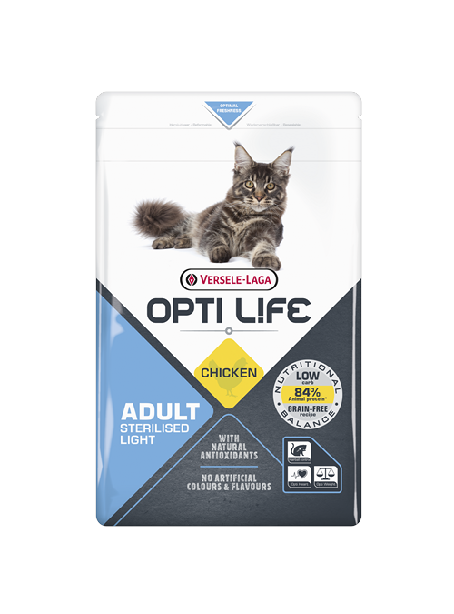 Opti Life Sterilised/Light 1 kg Pollo para Gatos