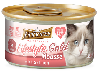 PRINCESS Lifestyle Gold Mousse Salmón 85g Comida húmeda para gatos