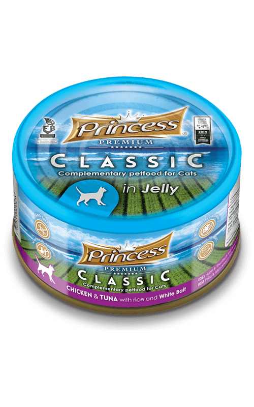 PRINCESS Classic Pollo y Atún con Arroz y Pescado blanco 170g Comida húmeda para gatos
