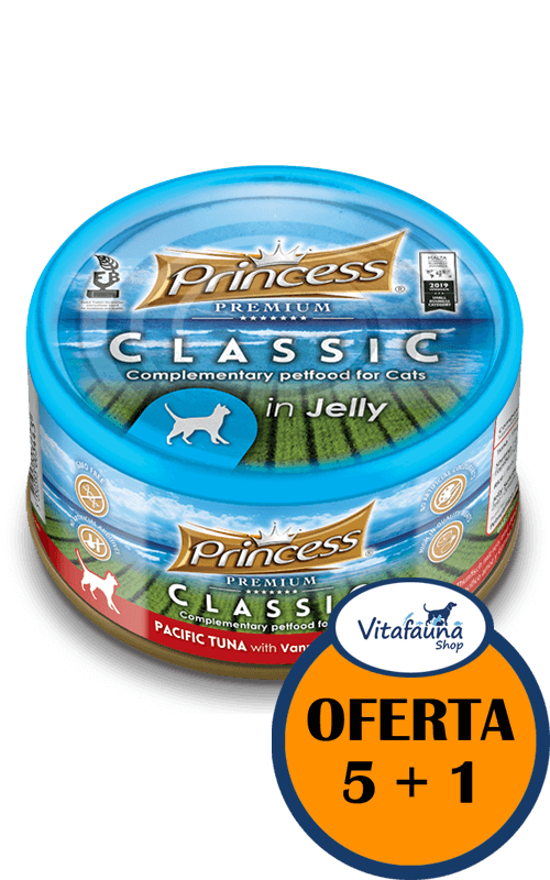PRINCESS Classic Atún del Pacífico con Arroz y Gamba Vannamei 170g Comida húmeda para gatos // PACK 5+1