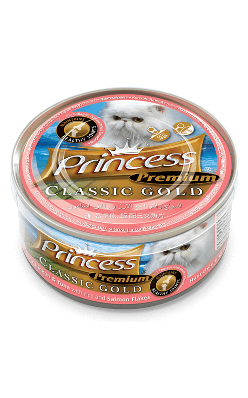 PRINCESS Classic Gold Pollo y Atún con Salmón 170g Comida húmeda para gatos