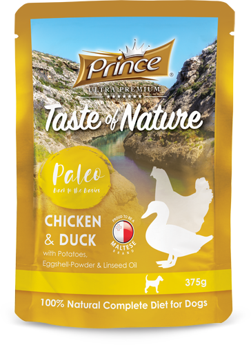 PRINCE Paleo Pollo y Pato 375g Comida húmeda para Perros