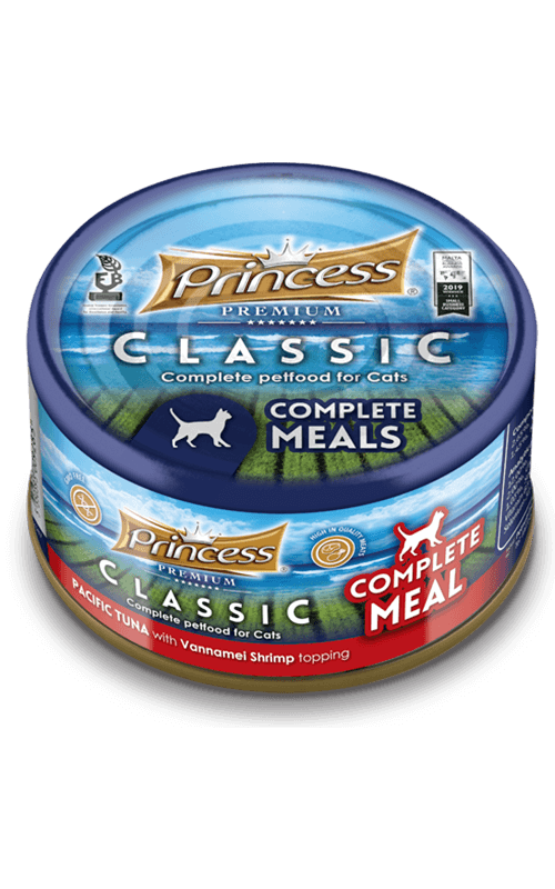 PRINCESS Classic Complete Meal Atún del Pacífico con Gamba Vannamei 170g Comida húmeda para Gatos