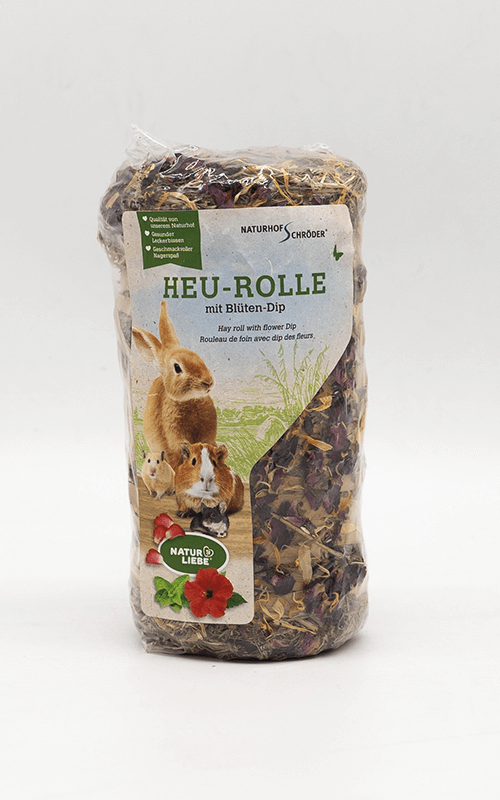 NATURHOF Rollo de heno con flores para Conejos y Roedores 200g