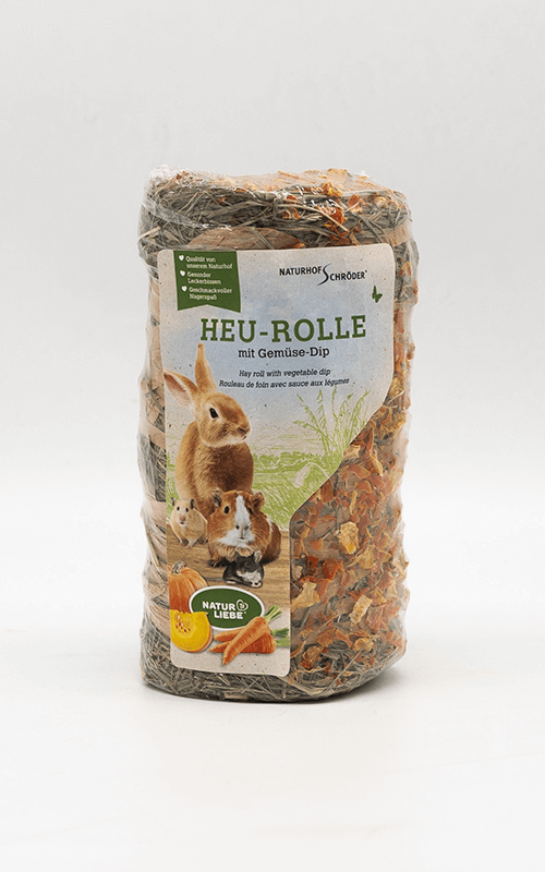 NATURHOF Rollo de heno con verduras para Conejos y Roedores 200g